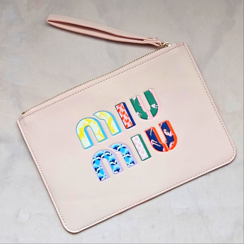 Miu Miu Light Pink Parfume Collection Envelope Wristlet/Clutch; NWB